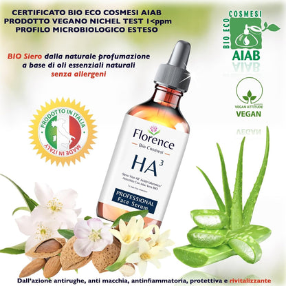 Bio Serum with Pure Hyaluronic Acid with 3 Molecular Weights, Vitamin C and Known Anti-Wrinkle and Anti-Aging Agents. Organic, Vegan, Moisturizing and Brightening - 60 ml